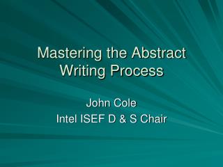 Mastering the Abstract Writing Process