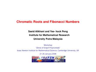 Workshop “Zeros of Graph Polynomials”