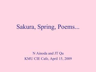 Sakura, Spring, Poems...