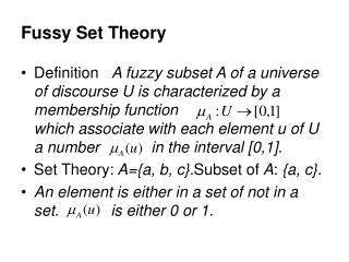 Fussy Set Theory