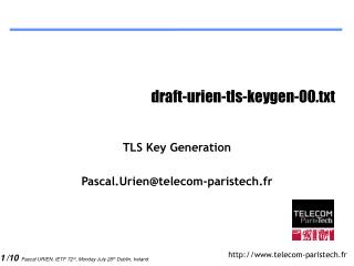 draft-urien-tls-keygen-00.txt