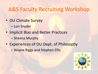 A&amp;S Faculty Recruiting Workshop