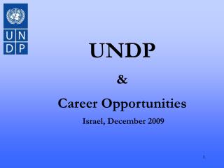 UNDP &amp; Career Opportunities Israel, December 2009