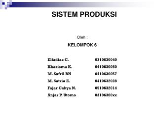 SISTEM PRODUKSI