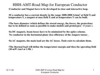 HHH-AMT-Road Map for European Conductor