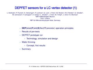 DEPFET sensors for a LC vertex detector (1)
