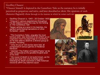 Geoffrey Chaucer (c. 1343 – 25 October 1400)