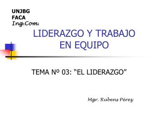 LIDERAZGO Y TRABAJO EN EQUIPO