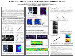 RETRIEVING CIRRUS OPTICAL THICKNESS FROM MODIS REFLECTANCE DATA