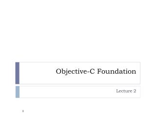 Objective-C Foundation
