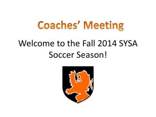 Welcome to the Fall 2014 SYSA Soccer Season!