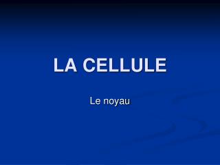 LA CELLULE