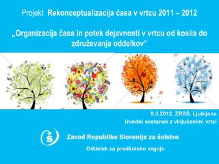 9.3.2012, ZRSŠ, Ljubljana Uvodni sestanek z vključenimi vrtci