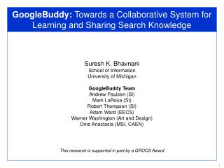 GoogleBuddy: Towards a Collaborative System for Learning and Sharing Search Knowledge