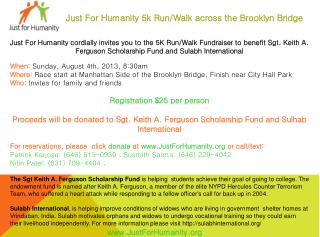 Just For Humanity 5k Run/Walk across the Brooklyn Bridge