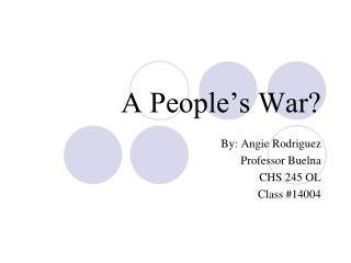 A People’s War?