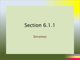 Section 6.1.1