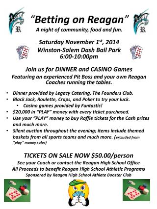 “ Betting on Reagan ” A night of community, food and fun .