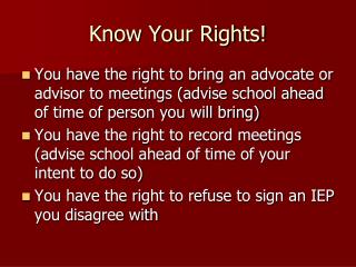 Know Your Rights!