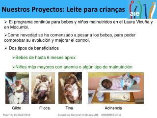 Nuestros Proyectos: Leite para crianças