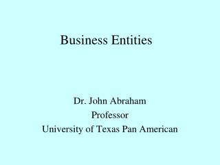 Business Entities