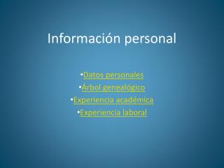 Información personal