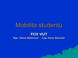 Mobilita studentů