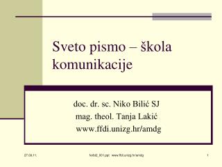 Sveto pismo – škola komunikacije