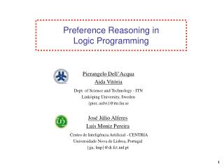 Preference Reasoning in Logic Programming