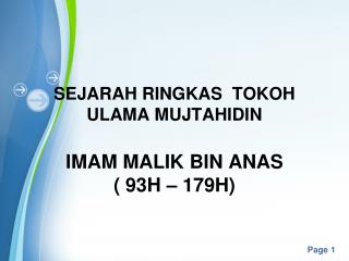 SEJARAH RINGKAS TOKOH ULAMA MUJTAHIDIN