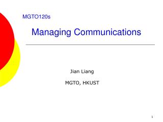 MGTO120s Managing Communications