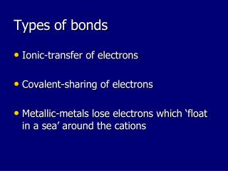 Types of bonds