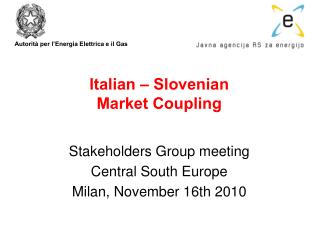 Italian – Slovenian Market Coupling