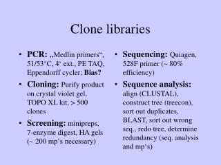 Clone libraries