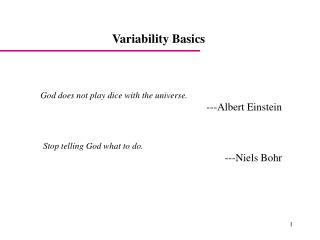 Variability Basics