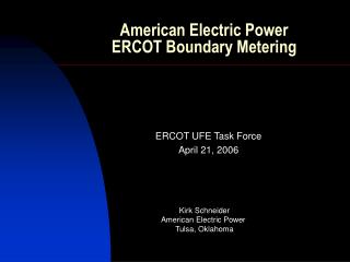 American Electric Power ERCOT Boundary Metering