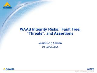 WAAS Integrity Risks: Fault Tree, “Threats”, and Assertions