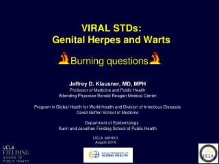 VIRAL STDs: Genital Herpes and Warts