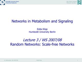 Random Networks: Scale-free Networks