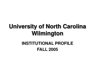 University of North Carolina Wilmington