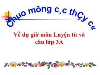 Chµo mõng c¸c thÇy c«