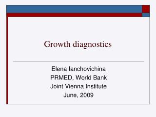 Growth diagnostics