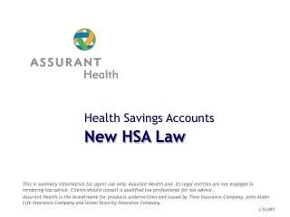 Health Savings Accounts New HSA Law