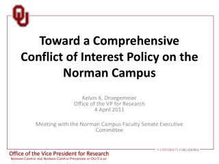 Toward a Comprehensive Conflict of Interest Policy on the Norman Campus