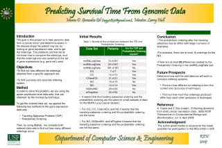 Predicting Survival Time From Genomic Data