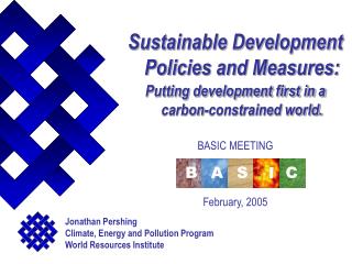 Sustainable Development Policies and Measures: