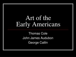 Art of the Early Americans