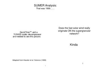 SUMER Analysis: That was 1999……