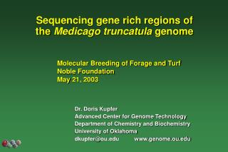 Sequencing gene rich regions of the Medicago truncatula genome