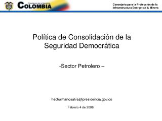 Consejería para la Protección de la Infraestructura Energética &amp; Minera